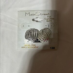 Silver Swirl Clip-On Earrings